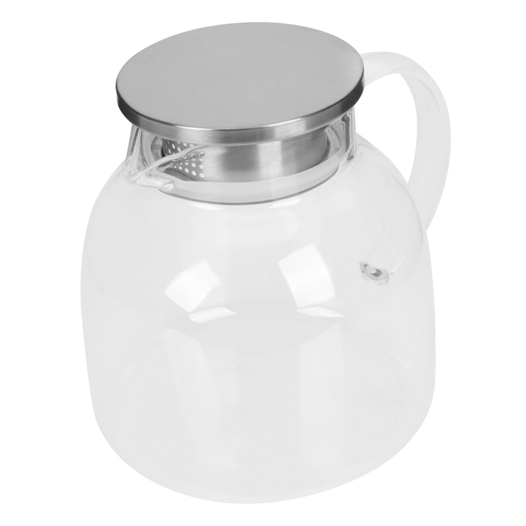Jarra de Vidrio y Acero Inoxidable con Tapa para Agua Fría y Jugos, Capacidad 1300ml, Portátil y Duradera, Adecuado para Muchas Ocasiones Servir Bebidas