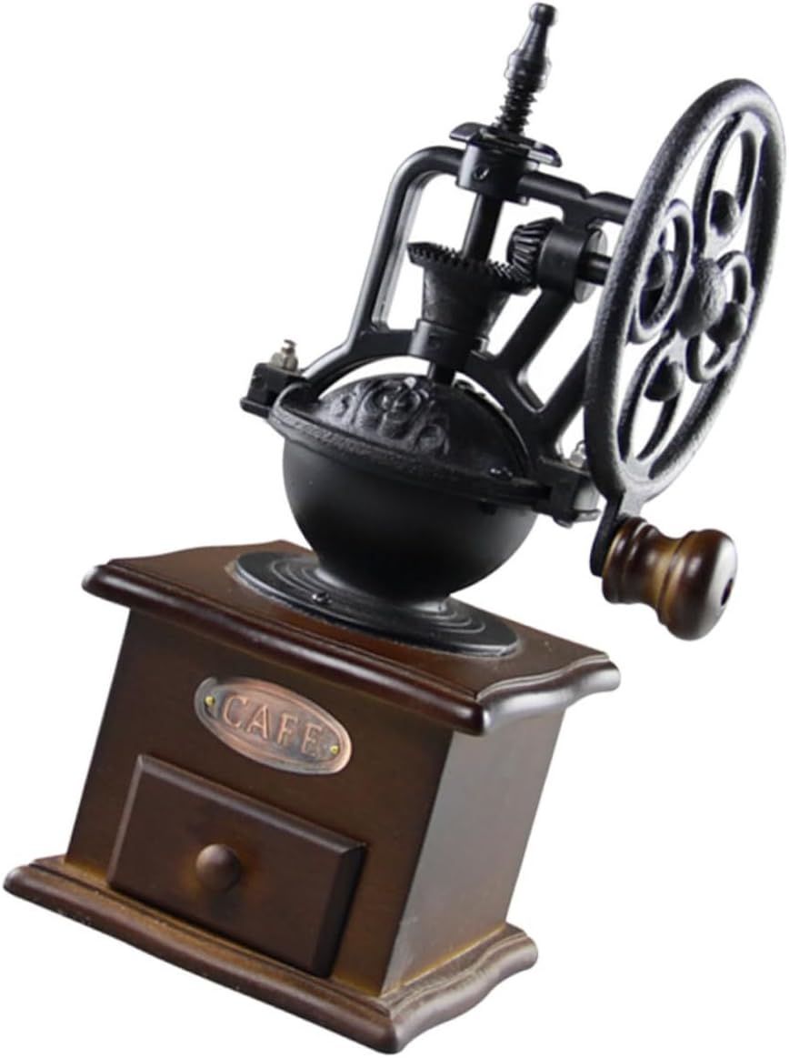 VALICLUD Wooden Manual Coffee Grinder Hand Crank Coffee Mill with Grind for Freshly Ground Beans and Portable for Home and Travel Use