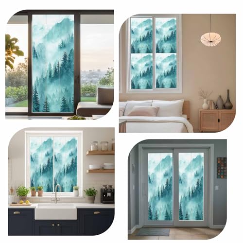 Vinilo decorativo ventana privacidad 19.6x39.3 pulg Teal miniatura 7