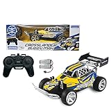 Lexibook, Crosslander® Buggy Max, Buggy radiocommandé Tout Terrain, jusqu'à 15 km/h, télécommande et 2 Batteries incluses, Rechargeable, Bleu/Jaune, RC22LXB