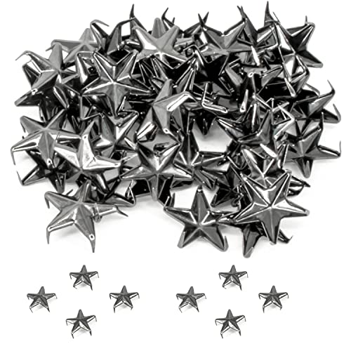 Trimming Shop Gun Metal Star Studs 5mm Nail Head, DIY Brass Metal Punk Spikes for Leathercraft, Arts, Decorating Clothes, Jackets, Belts, Footwear and Bags Goth Spikes 50pcs