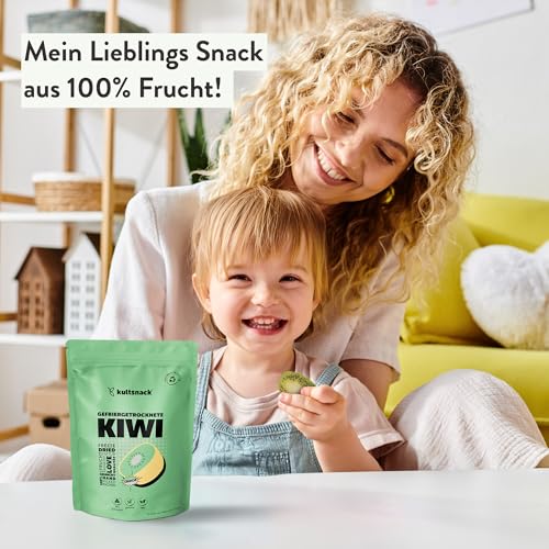 Kultsnack Gefriergetrocknete Kiwi 100g – Gefriergetrocknete Früchte – Fruchtchips – Veganer Snack & Süßigkeiten Ersatz – ohne Zuckerzusatz – Pure Frucht (Vegan, Glutenfrei)