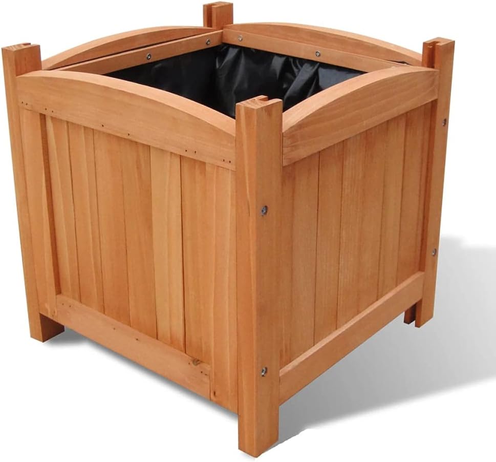 Ausla Maceta para Exteriores, Jardinera de Madera 2 Piezas para Terraza
