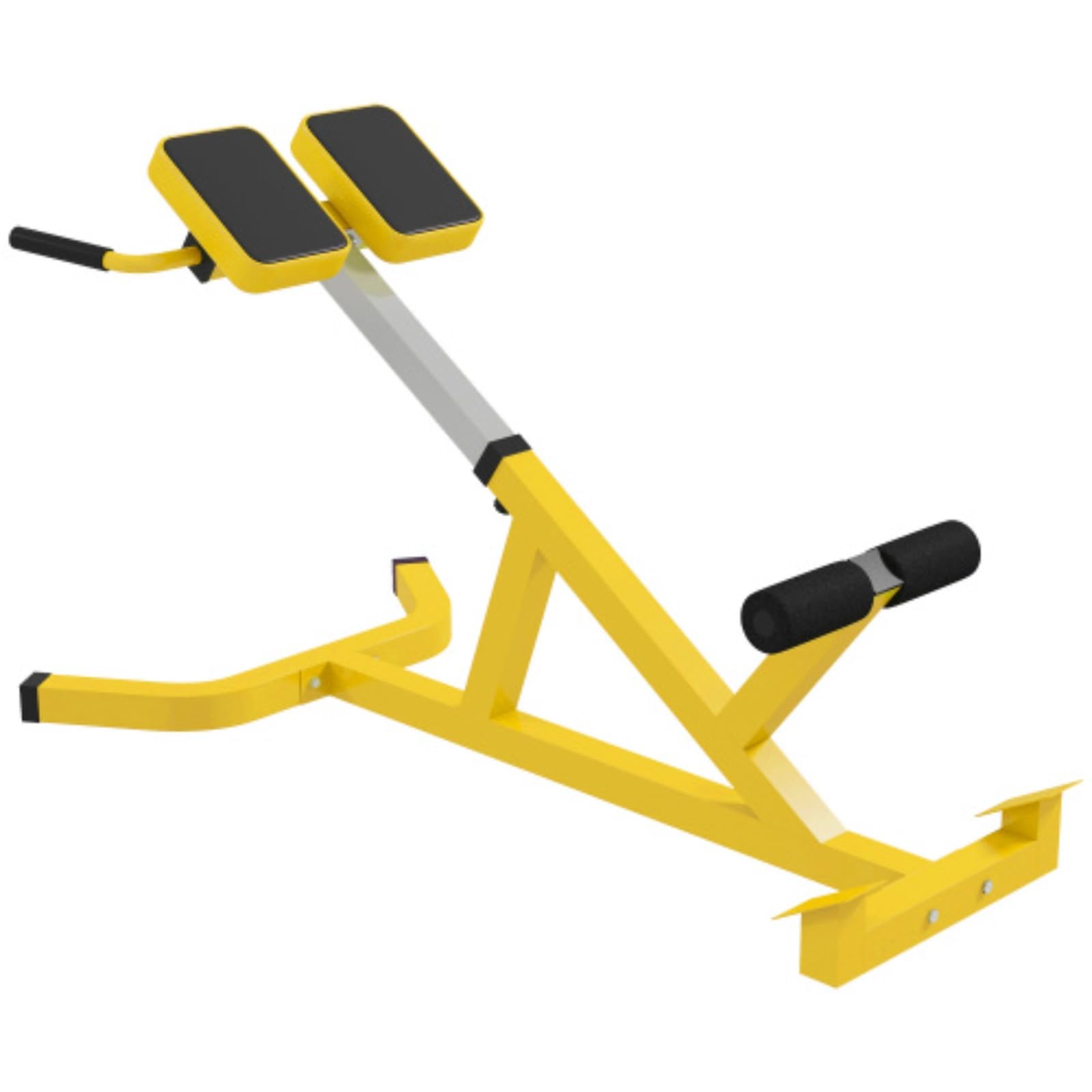 Roman Chair, Back Extension Machine, Height-Adjustable Extension Bench with Parallel Bars, Multifunctional, Suitable for Back, Core, Arms and Full Body Training, Yellow