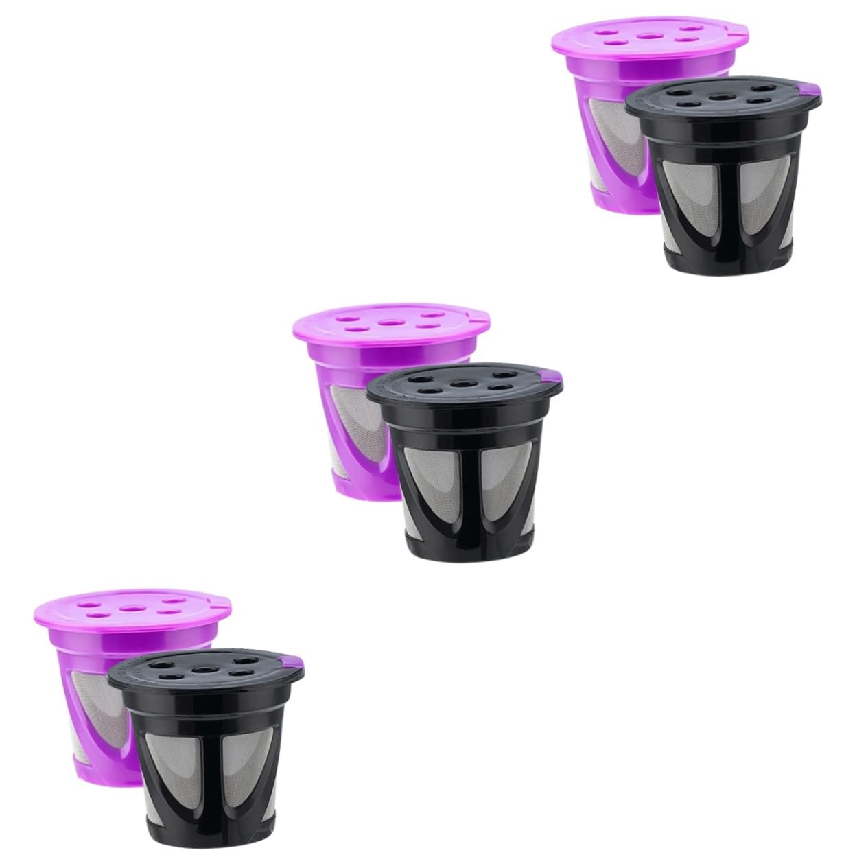 6piezas De Café Reutilizables De Inoxidable Filtro Espresso Compatible Paquete Para Máquinas De Café Diseño Anti-fugas y De Usar
