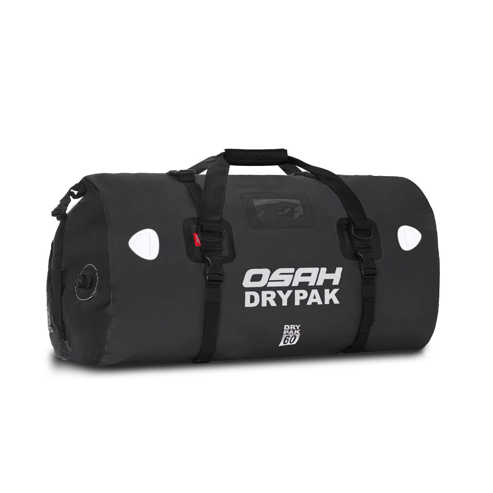 IRON JIA'SWaterproof Motorcycle Bag, Large Capacity Duffel Bag Durable Panniers Riders Motorcycle, Waterproof Travel Bag for Boat, Canoe, Fishing, Camping, Pool, Rafting Snowboarding, Black, 60L