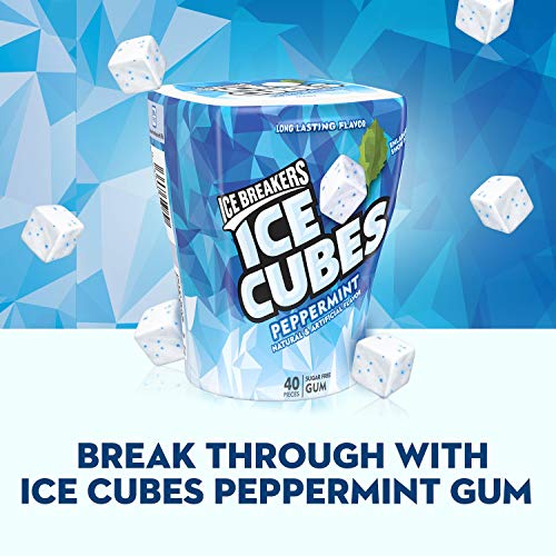 Image of Ice Breakers Peppermint Flavour Imported (Ice Cubes Sugar Free Gum with Xylitol),120g