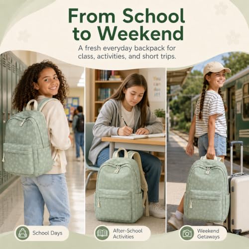 Image of BTOOP School Backpack for Teens Large Cute Bookbag Lightweight 15.6 inch Laptop Bag for Girls Women Casual High School College