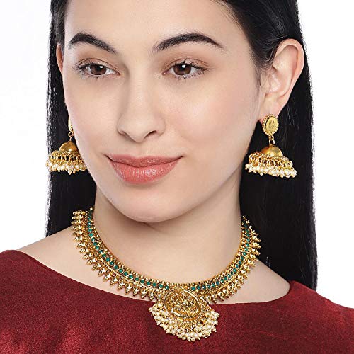 Image of Peora Gold Plated Bridal Jewellery Set with Kamarband Gift for Women Indian Traditional Ethnic Wedding