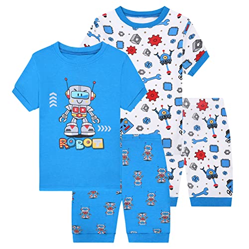 Benaive Boys Pajamas Sets 4 Pieces Toddler Boy Summer Pajama Shorts Kids Pjs Cotton Sleepwear Size 2T - image 1