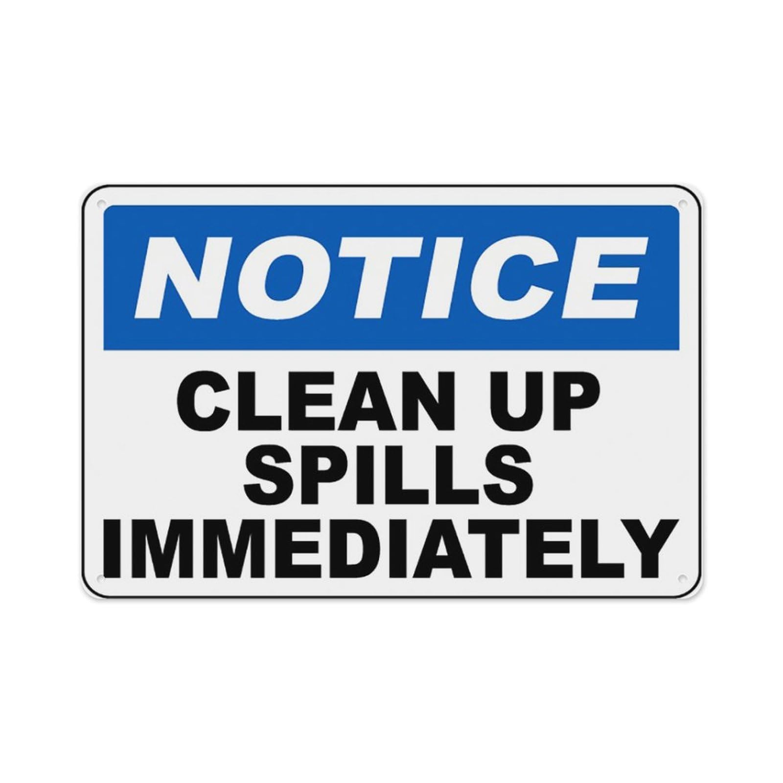 peiyeety NoticeUp Spills Immediately Sign Aluminum Tin Warning Signs For Home Outdoor Garden 8X12 Inches