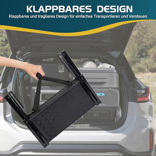 OUUTMEE 4-stufige Hunde-Autotreppe, Klappbar Hunderampe mit Rutschfester Oberfläche, Hundetreppe für Kleine und Große Hunde bis 80 kg, für Autos und SUVs