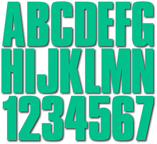 Stiffie UniLine Seafoam Verde 3 "Alpha-Numeric Registro números de identificación Pegatinas Adhesivos para Barcos & Personal Watercraft