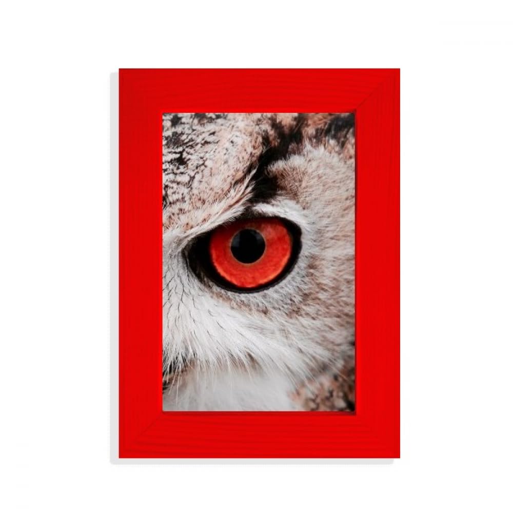 Cadre photo chouette rouge Pcture M en bois pour décoration de table
