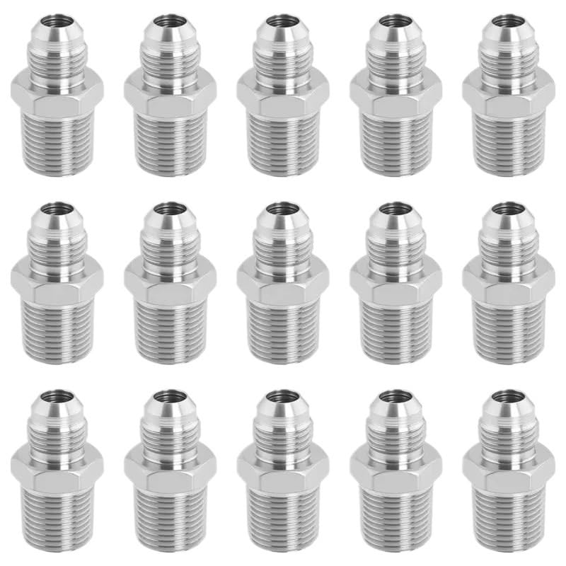 Adaptador de manguera hidráulica de plástico, 3/8 "JIC hembra a 3/8" NPT macho, 15 unidades por paquete, instalación de tuberías industriales