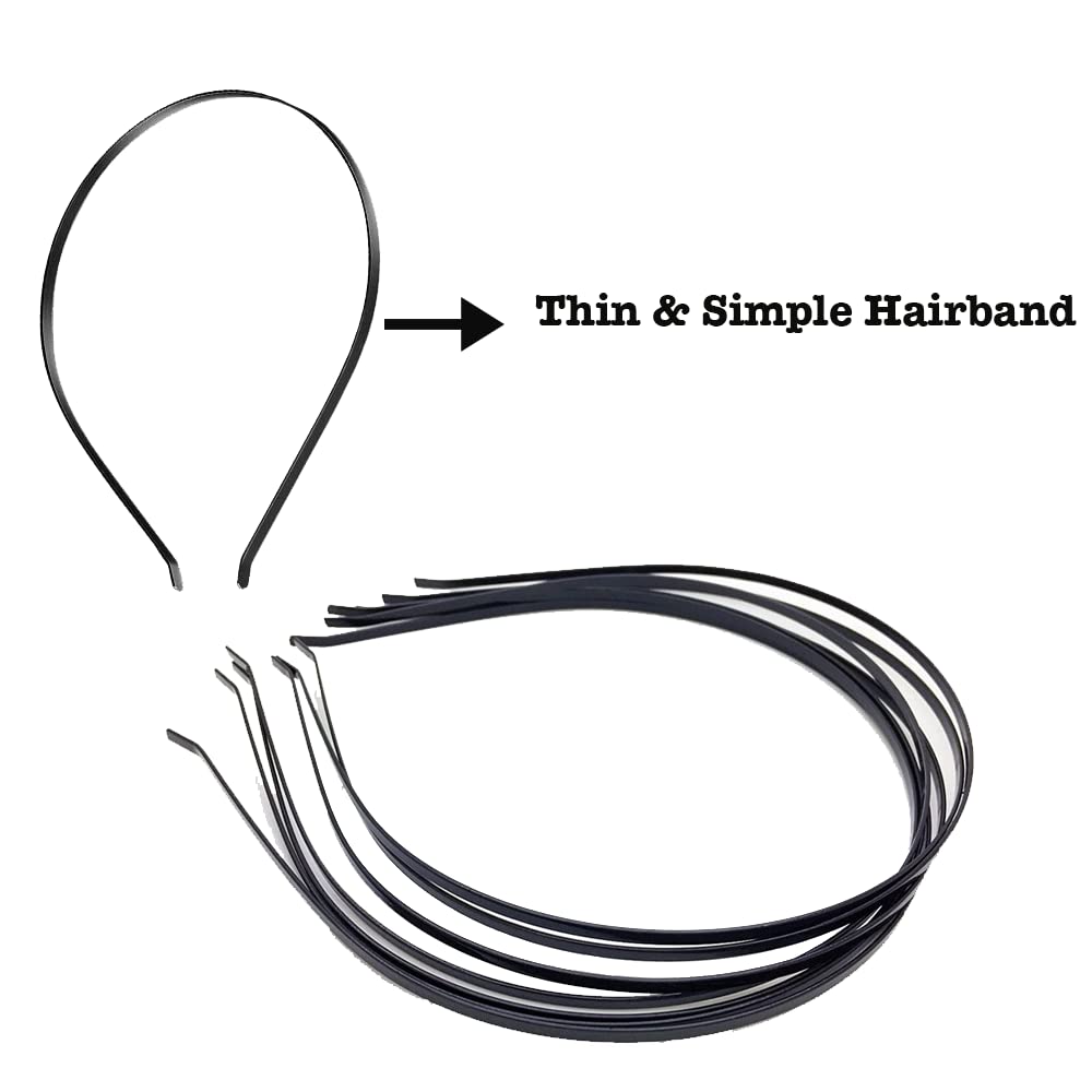 Flysales® 6 Pieces Black Flexible Metal Wavy,Spring Zig Zag,Chain and Simple Hair Band Hair Hoop Hairband Daily Use for Unisex Men Women (Design_1(Pack 6)) 4