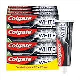 Colgate Zahnpasta Sensation White Aktivkohle 75 ml – zahnschmelzschonende Entfernung von Oberflächenverfärbungen –Zahnaufhellung für weißere Zähne in nur 10 Tagen