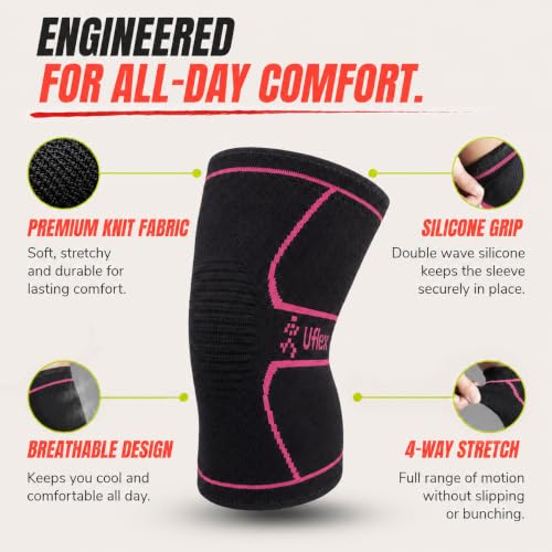 Image of Knee Brace for Men and Women Knee Compression Sleeve Knee Support Wraps for Arthritis Joint Pain Relief, Workout, Swelling, Sports, Circulation, Running, Recovery for ACL & Meniscus Tear