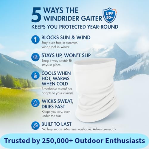UPF 50+ Neck Gaiter – UV Sun Protection Face Mask, Balaclava, Headband & Scarf – Cooling, Breathable Fabric