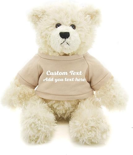 Plushland Oso de peluche Brandon crema de 12 pulgadas, regalo personalizado para el día de la madre, San Valentín, graduación, cumpleaños