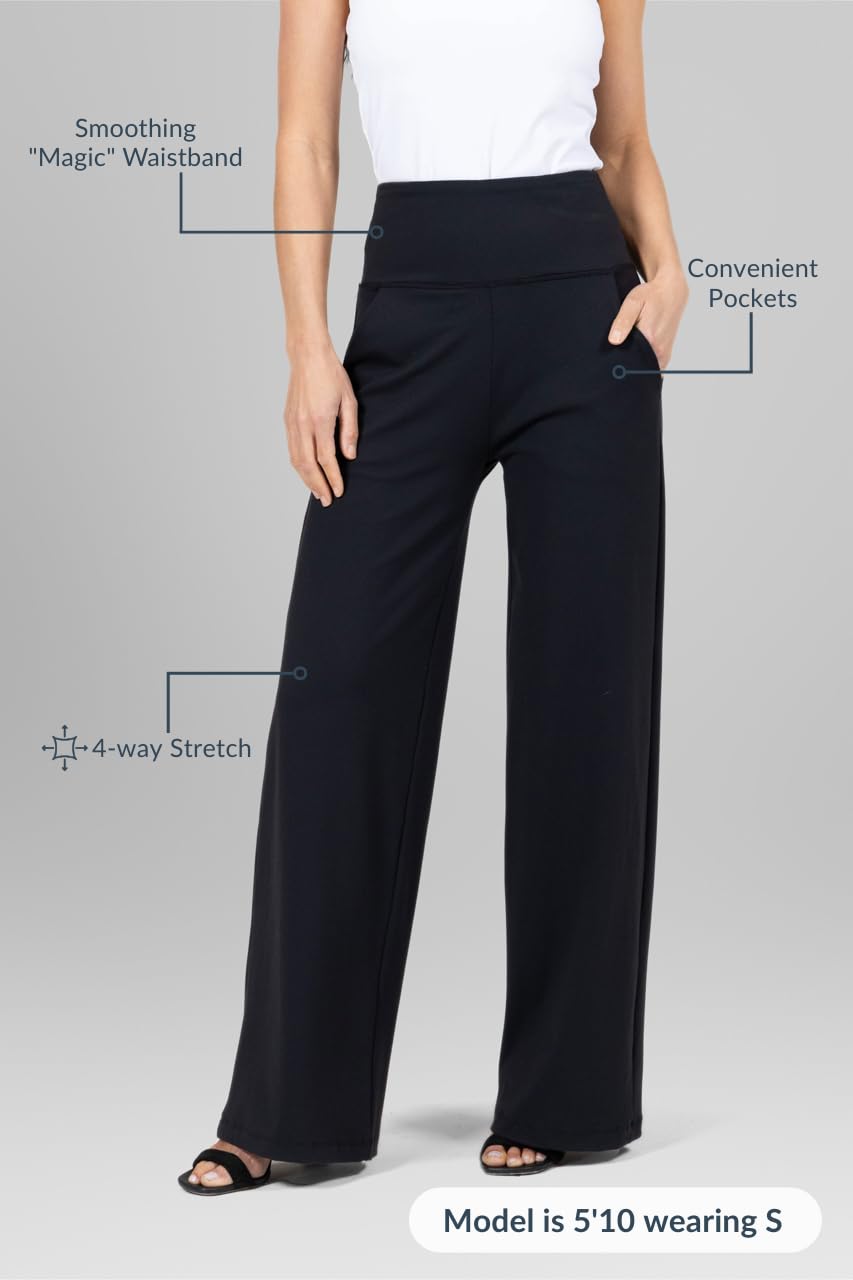 KiraGrace HIGH WAIST WIDE LEG PANT: BLACK