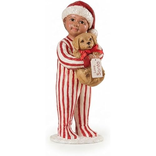 Bethany Lowe 2022 Matthew's Christmas Puppy Surprise Figurine