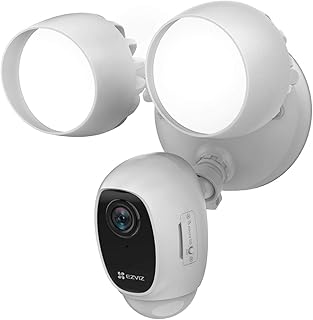 EZVIZ LC1C Telecamera Wi Fi di Sorveglianza con Luce per Esterno 1080p Illuminazione Faretti LED 2000 Lumen Sensore PIR Audio Bidirezionale Visione Notturna Bianco EZVIZ LC1C Telecamera Wi Fi di Sorveglianza con Luce per Esterno 1080p Illuminazione Faretti LED 2000 Lumen Sensore PIR Audio Bidirezionale Visione Notturna Bianco