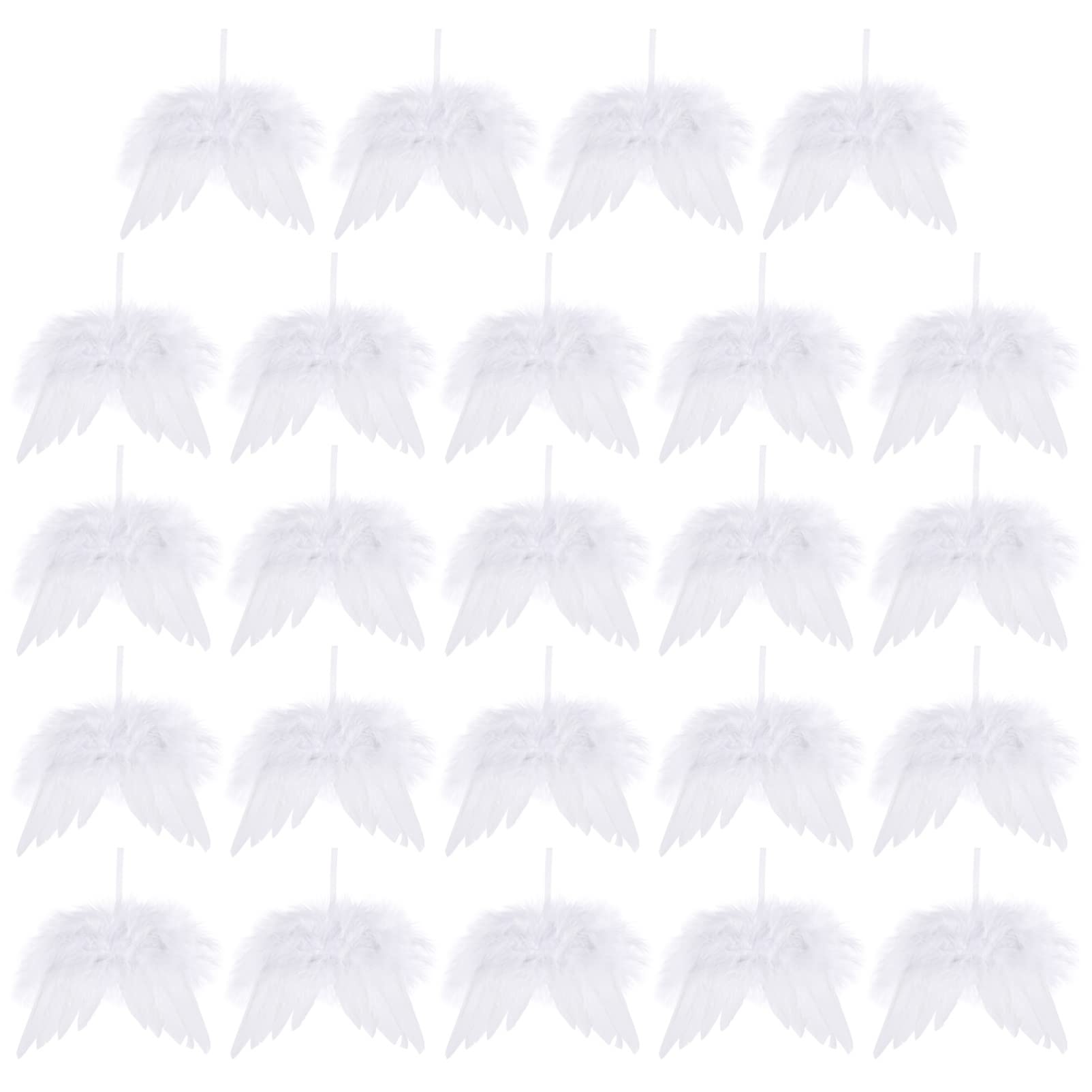 ABOOFAN 24piezas Charm de Alas de Plumas Angel para Decoración Navideña Colgantes de Alas de Ángel y Adornos de Suministros de Vacaciones para Colgar el Árbol de Navidad