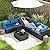HOMREST 7 Piece Patio Furniture Set with Adjustable Bracket All-Weather Wicker Conversation Set with Coffee Table for Porch Garden Backyard (Blue)