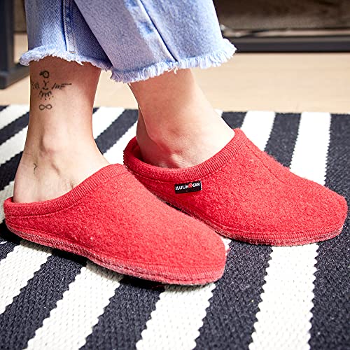 HAFLINGER Alaska almgrün, Wool Slipper, 7 US W4