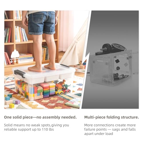 Image of 17 QT Clear Stackable Craft Storage with 1 Removable Fixed-Compartment Tray, Craft Organizers and Storage for Painting, Coloring Book & Playdoh Supplies, 2 Packs