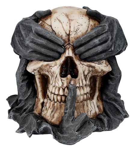 Figuren Shop GmbH Totenkopf Figur - Nichts Böses sehen, hören, Sagen, 13 cm by Spiral - Totenschädel, Skull, Monster, Dämon, Schädel, Deko