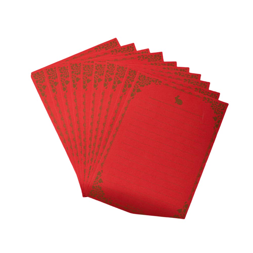 Red Stationery Paper 100 Sheets, A5 Stationary Paper for Writing Letters