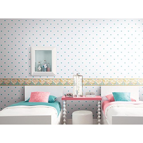 York Wallcoveringss And Sisters V City Of Lights Border, Light Pink/Mediu Pink/Black/Silver Glitter #TOP1