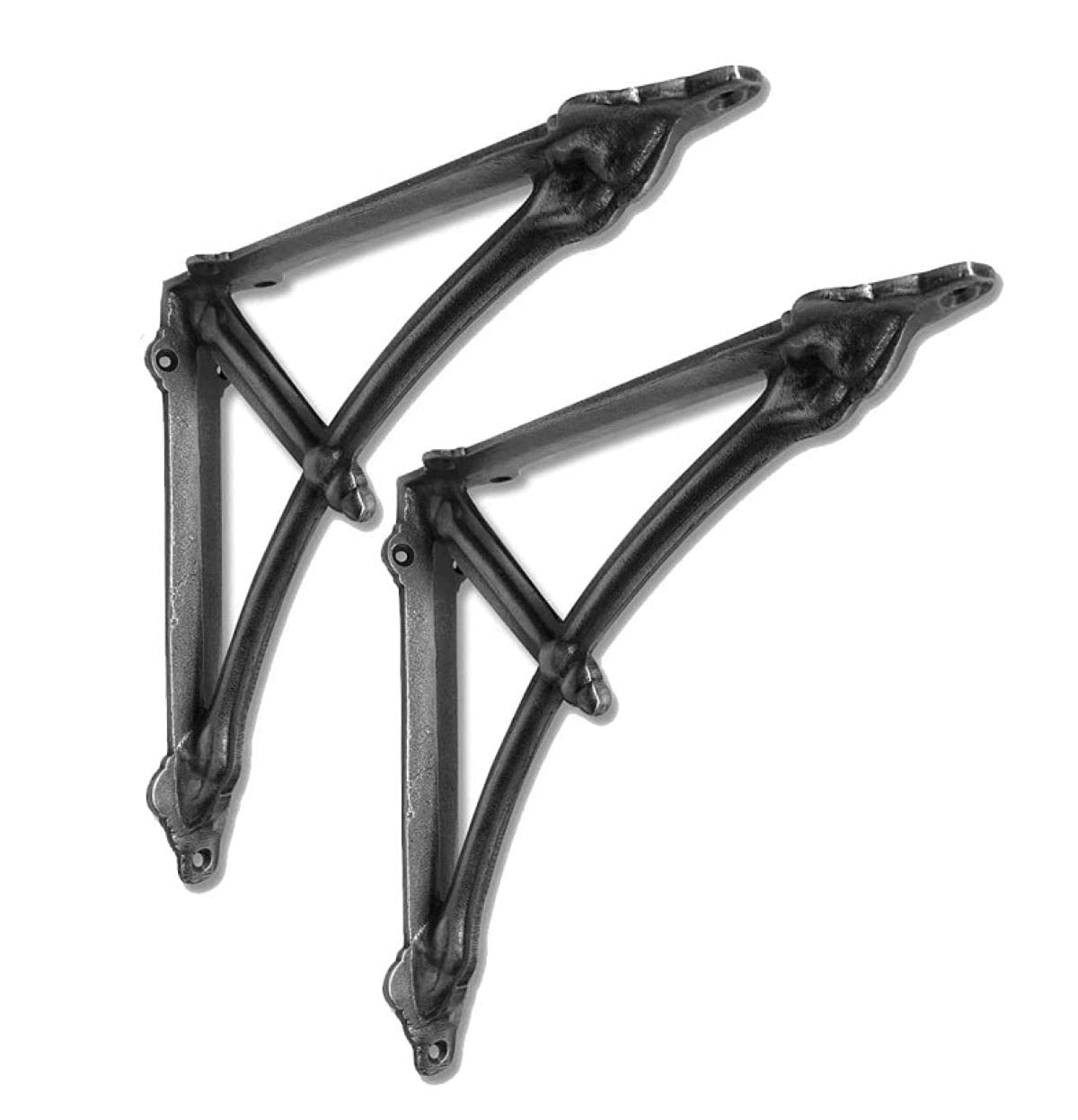 NACHHalf Round Wall Mount Antique Metal Shelf Brackets w/Support Arm, Decorative Shelf Brackets for Wood Shelves, Shelf Mounting Brackets, 9.1x1.5x9.1 inch, 2 Floating Shelf Brackets, JS-90-065AM