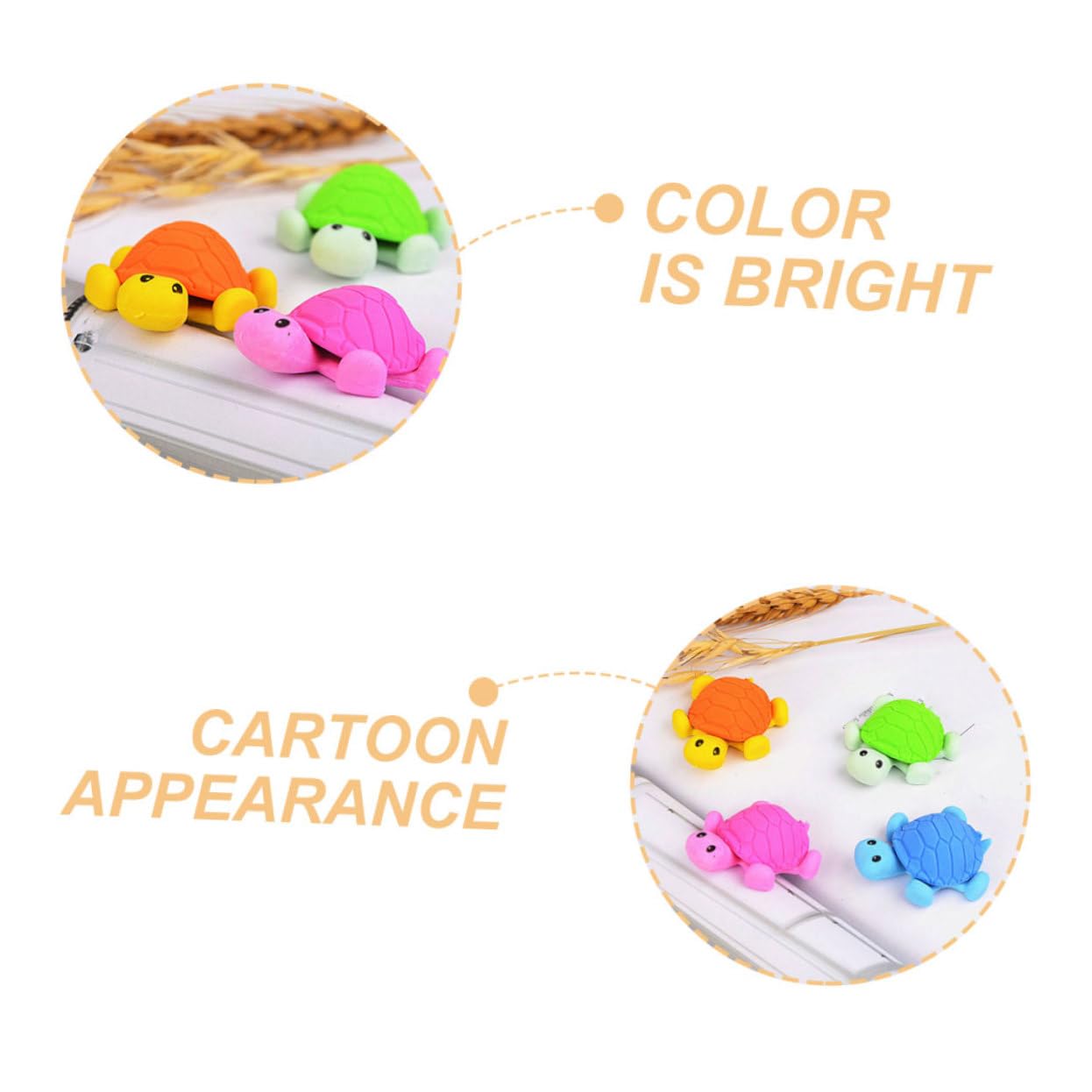 Amazon.co.jp: Tofficu 16個 カメ消しゴム 動物パーティー用品 色付き