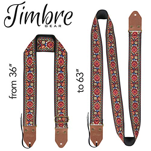 Timbregear Guitar Strap (Black/Red) #TOP4