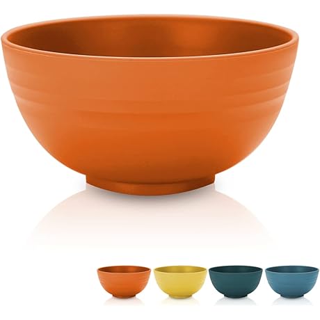 4-Piece Kyraton Cereal Bowl Set: Unbreakable, Reusable, Lightweight Bowls for Versatile Dining