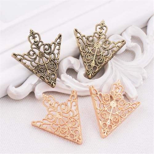 Image of coadipress 2PCS Retro Hollow Triangle Collar Pins Brooch for Men Women Hollow Floral Shirt Suit Clothing Collar Angle Decoration Parts