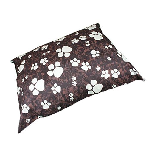 R&Z Large/Extra Large Polycotton Dog Bed Zip Cover With Inner Cushion Complete Bed (Large, Brown Paw) โ image 1