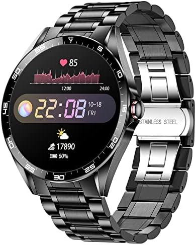 SIEMORL Smartwatch for Men for Android and iOS Phones,Fitness Tracker IP67 Waterproof Call Notification Smartwatch with Heart Rate Sleep Monitor,Activity Tracker Pedometer Smartwatch for Men Black