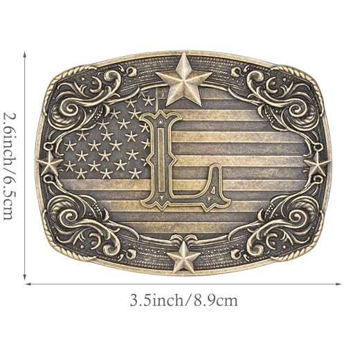 Image of Western Belt Buckle for Men Women Initial Letter A to Z Cowboy Belt Buckle Texas Buckle hebillas vaqueras para hombre