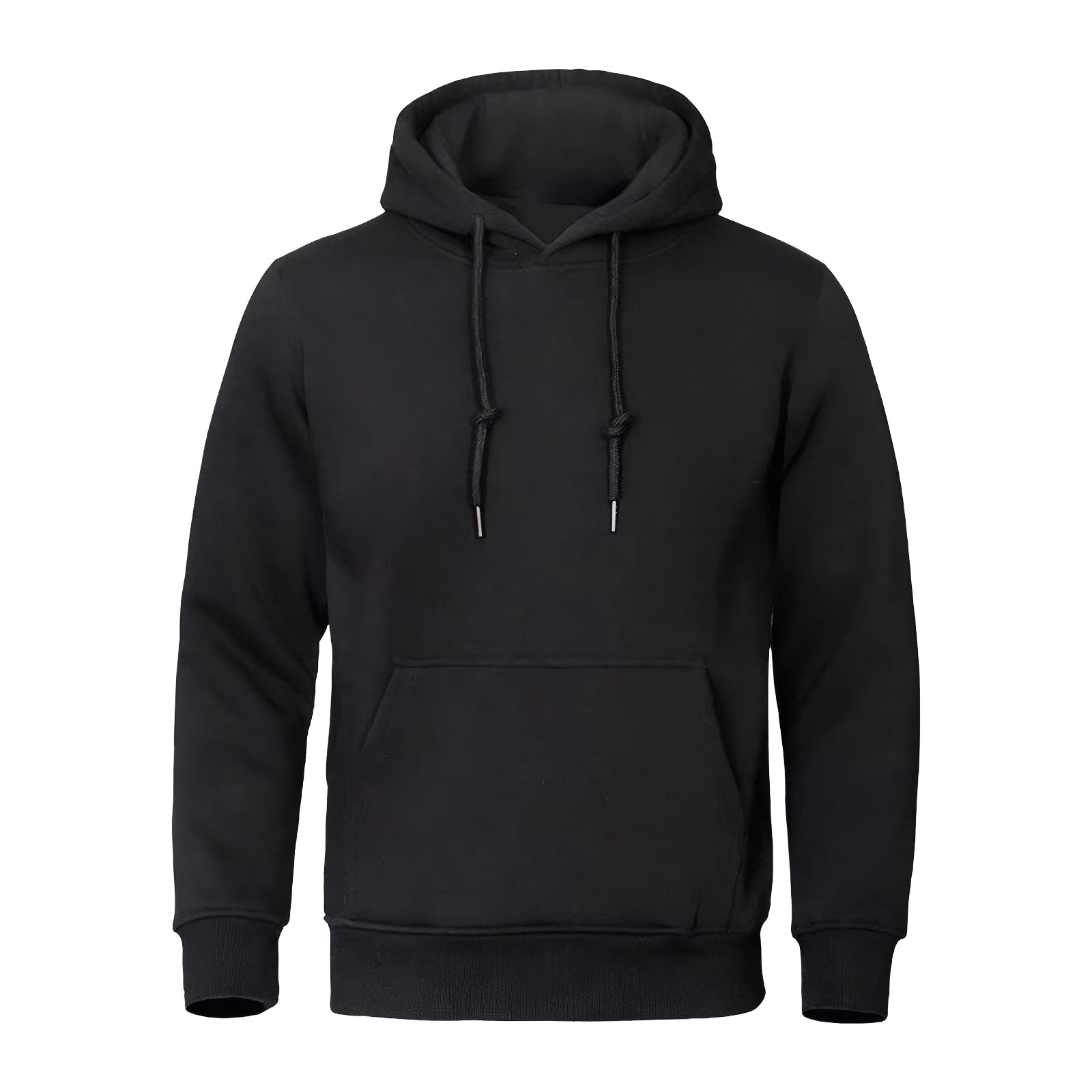 WORK IDEA Sudadera con capucha para hombre, de algodón, para invierno, suave, con bolsillos laterales, parte superior informal para deporte y ocio