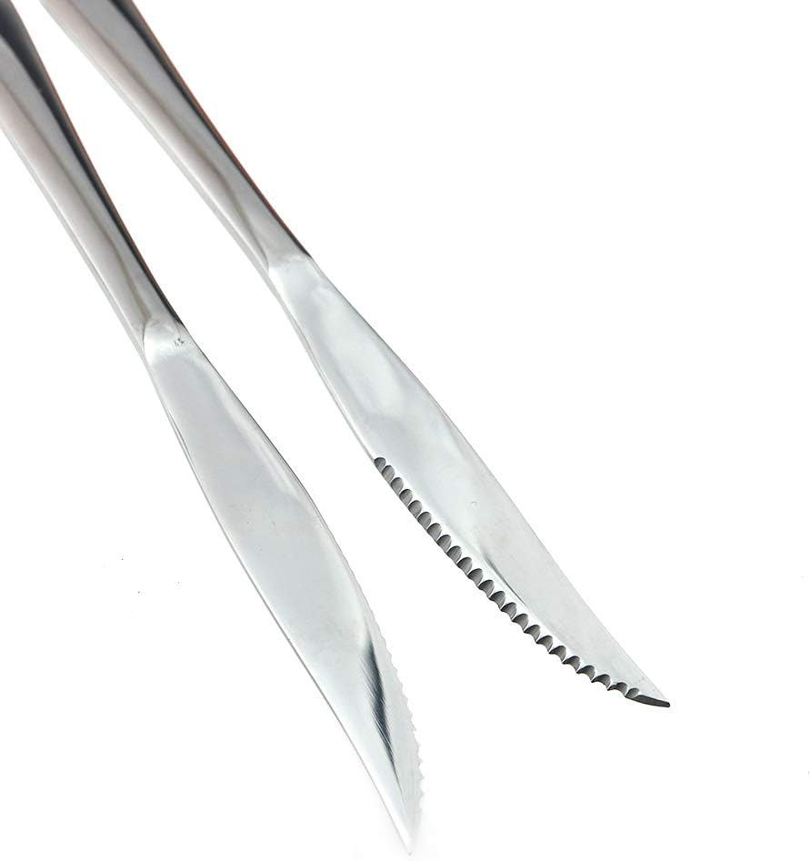 8 Pieces Mirror 304 Stainless Steel Steak Knife Set Flatware 9-inch Silver Heavy Duty Shiny Serrated Knives Service for 8