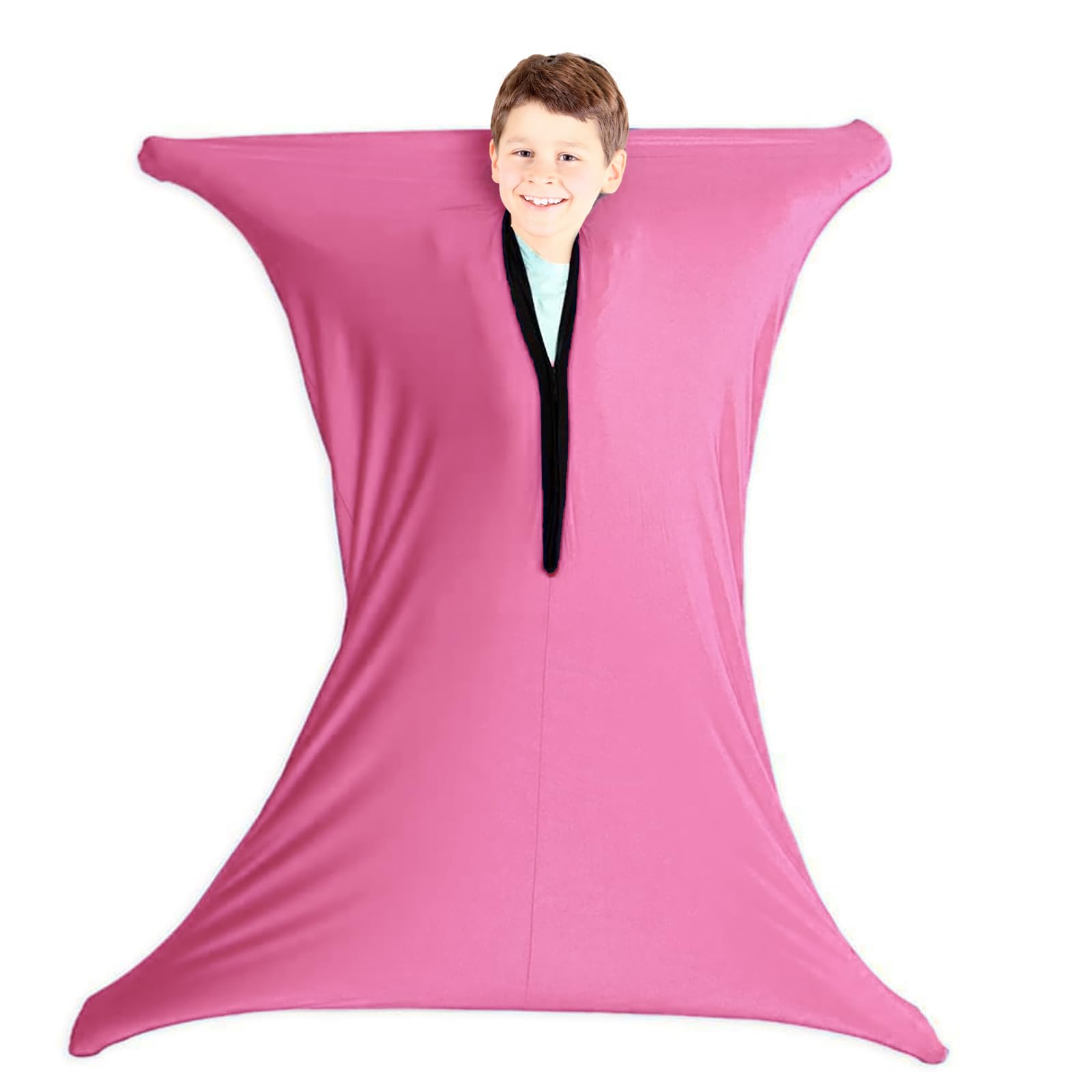 JiaYouLC Sensory Stretchy Body Sock Full-Body Wrap Body Sox to Relieve Stress for Children with Autism Anxiety (Pink, MHeight 114-138cm)