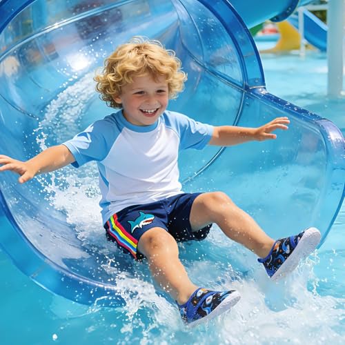 Image of LeIsfIt Toddler Water Shoes Boys Girls Barefoot Aqua Socks Kids Breathable Quick-Dry Swim Shoes for Beach Pool Surf