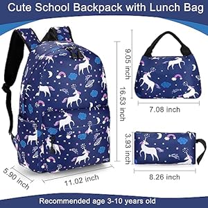 Scione cute school backpack for girls teens school bag with usb charging port water resistant blue canvas bookbag preschool daypack elementary backbag back to shool supplies gifts for kids  urban country home decor
