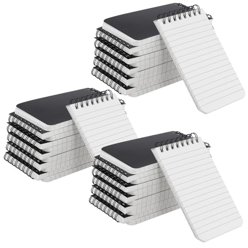 Mini carnets à spirales avec couverture noire compacte de 120 pages pour vos mémos