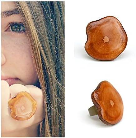 Natural wood tree branch statement ring. Adjustable wood ring by Starlight Woods