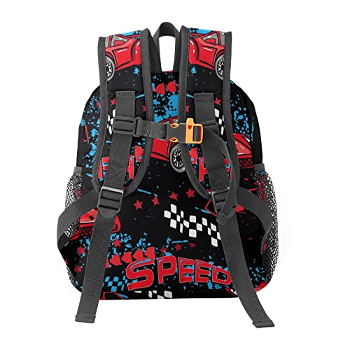 Race Car Speed Personalized Kids Toddler Backpack for Boys Girls ,Custom Mini 10inch(L) x 4inch(W) x 12inch(H)3